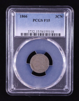 1866 3¢ Three Cent Nickel (PCGS F15) at PristineAuction.com