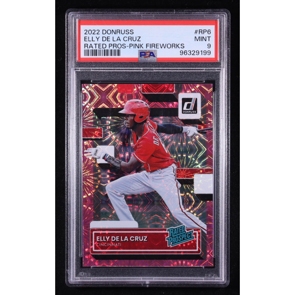 Elly De La Cruz 2022 Donruss Rated Prospects Pink Fireworks #6 RC (PSA 9) at PristineAuction.com