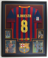 Andrés Iniesta Signed FC Barcelona Custom Framed Jersey Display (Beckett) at PristineAuction.com