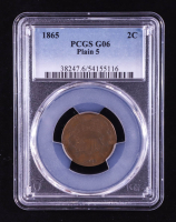 1865 2CN Two-Cent, Plain 5 (PCGS G06) at PristineAuction.com