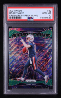 Drake Maye 2024 Prizm Fireworks Green Wave #22 RC (PSA 10) at PristineAuction.com