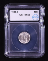 1944-S Mercury Silver 10C Dime (ICG MS63) at PristineAuction.com