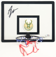 Greg Monroe Signed Bucks Basketball Hoop Mini Backboard (PSA) at PristineAuction.com
