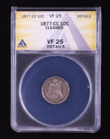 1877-CC Seated Liberty Silver 10C Dime (ANACS VF25 Details) at PristineAuction.com