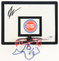 Greg Monroe Signed Pistons Basketball Hoop Mini Backboard (PSA) at PristineAuction.com