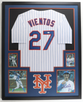 Mark Vientos Signed Mets Custom Framed Jersey Display (JSA) at PristineAuction.com
