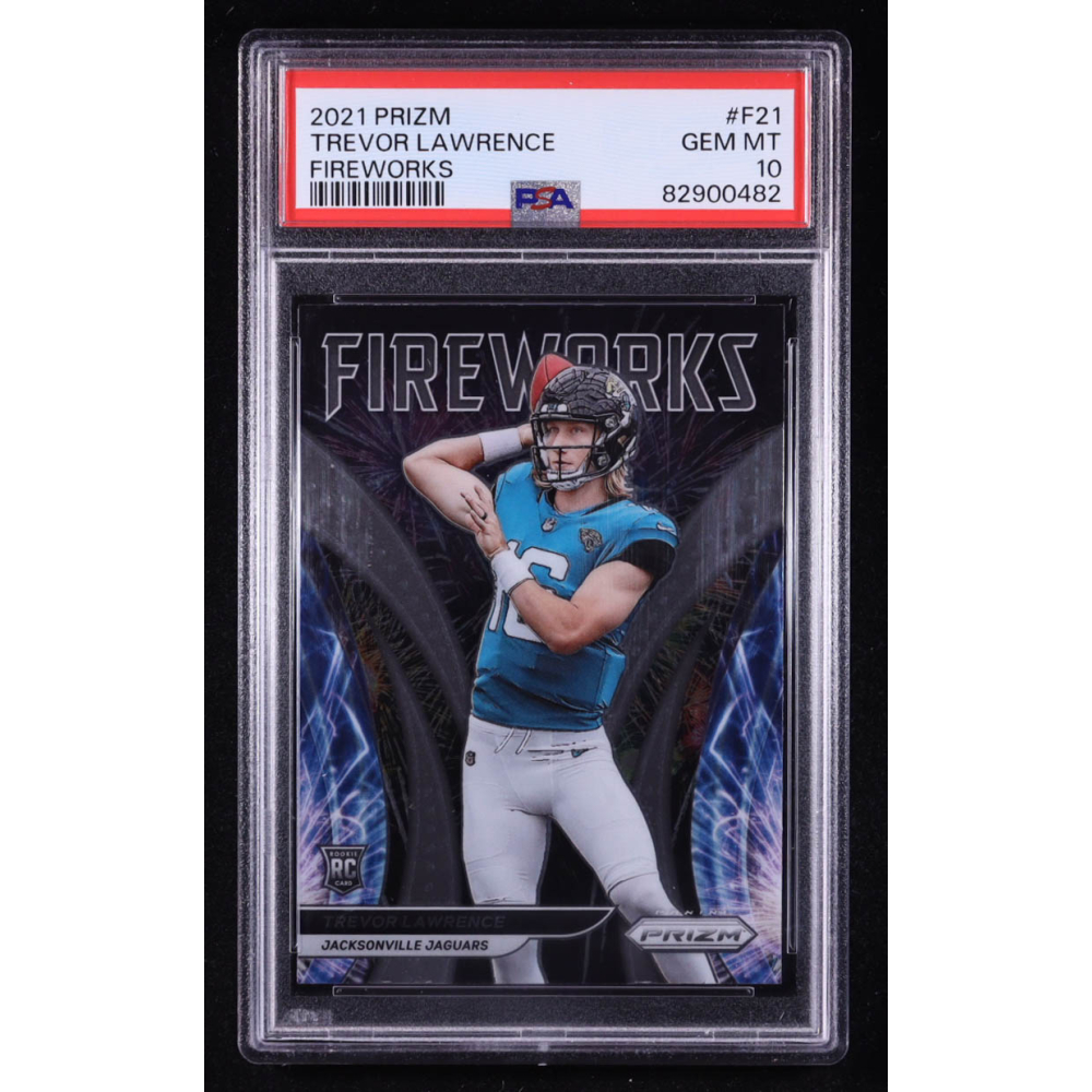 Trevor Lawrence 2021 Panini Prizm Fireworks #21 RC (PSA 10) at PristineAuction.com
