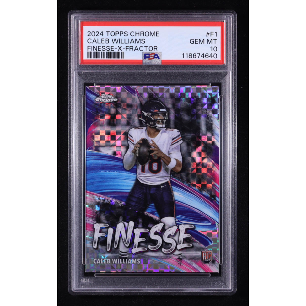 Caleb Williams 2024 Topps Chrome Finesse Xfractors #F1 RC (PSA 10) at PristineAuction.com