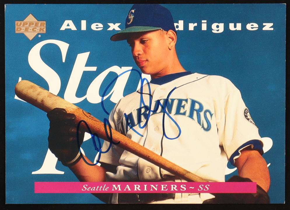 Alex Rodriguez 1995 Upper Deck Jumbo Autographs #215 RC (UDA) at PristineAuction.com Alex Rodriguez 1995 Upper Deck Jumbo Autographs #215 RC (UDA) at PristineAuction.com