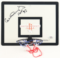 Calvin Murphy Signed Rockets Basketball Hoop Mini Backboard Inscribed "HOF 93" (PSA) at PristineAuction.com