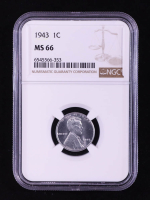 1943 Lincoln Steel Cent (NGC MS66) at PristineAuction.com