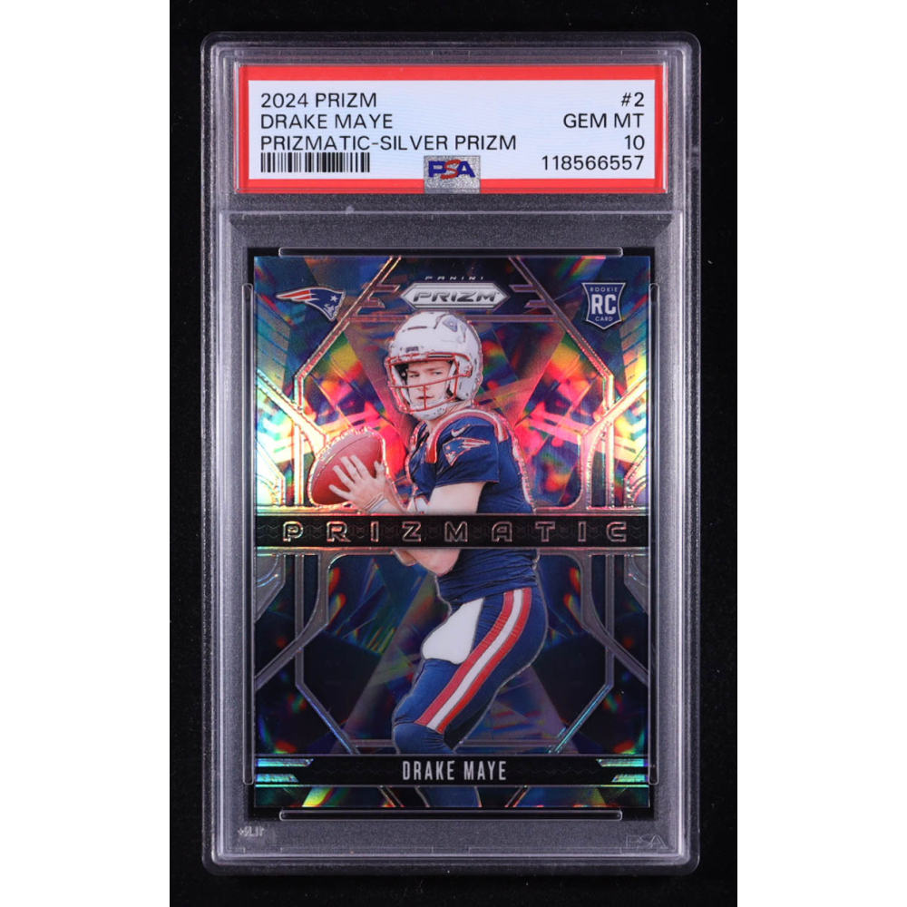 Drake Maye 2024 Prizm Prizmatic Silver Prizm #2 RC (PSA 10) at PristineAuction.com