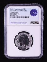 2024 Ascension Island $1 Damstra Buffalo Set, Early Releases - 1/2oz .999 Silver Coin (NGC Reverse PF70) at PristineAuction.com