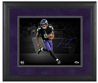 Lamar Jackson Ravens Custom Framed Photo at PristineAuction.com