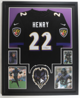 Derrick Henry Signed Ravens Custom Framed Jersey Display (Beckett) at PristineAuction.com