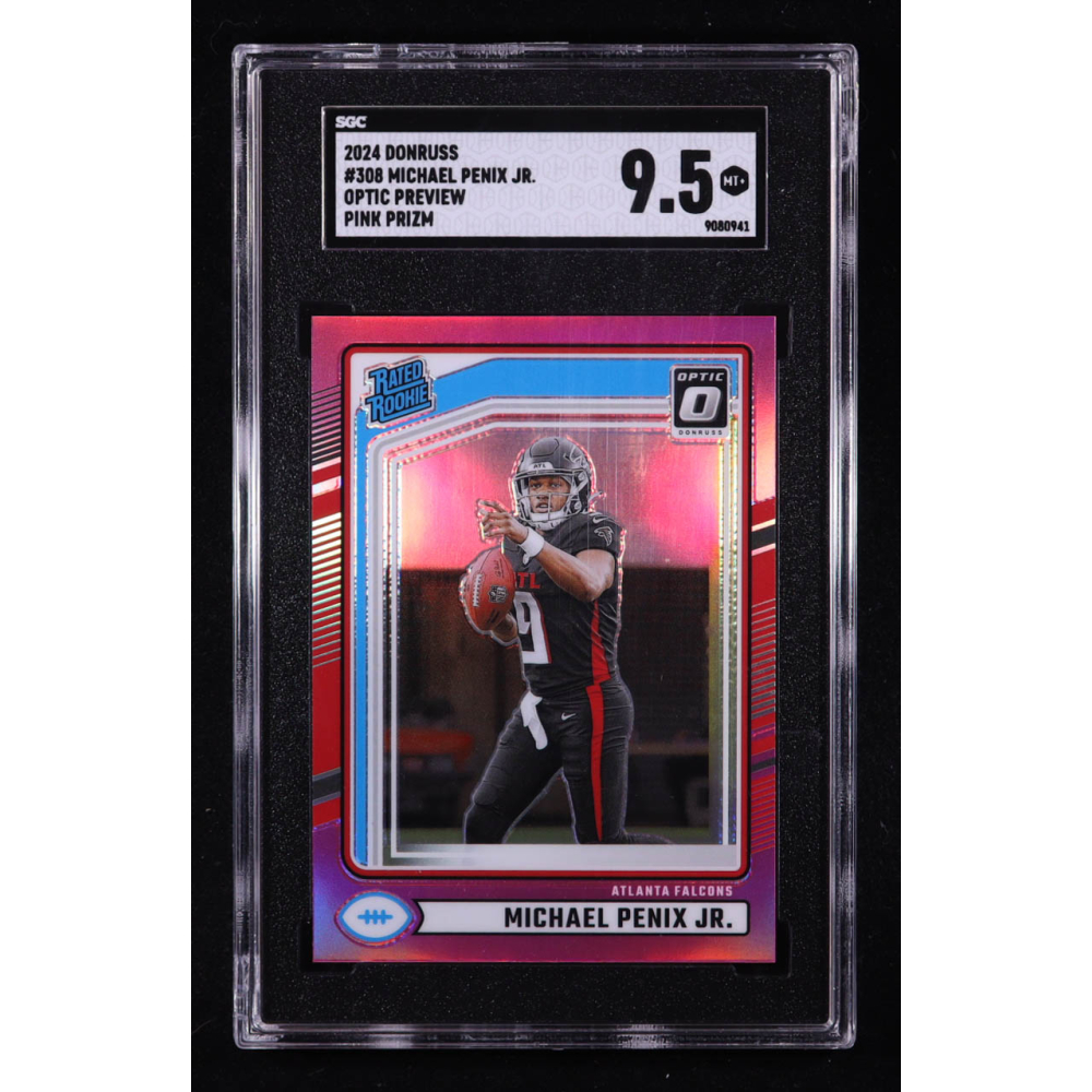 Michael Penix Jr. 2024 Donruss Optic Rated Rookies Preview Pink #308 RC (SGC 9.5) at PristineAuction.com