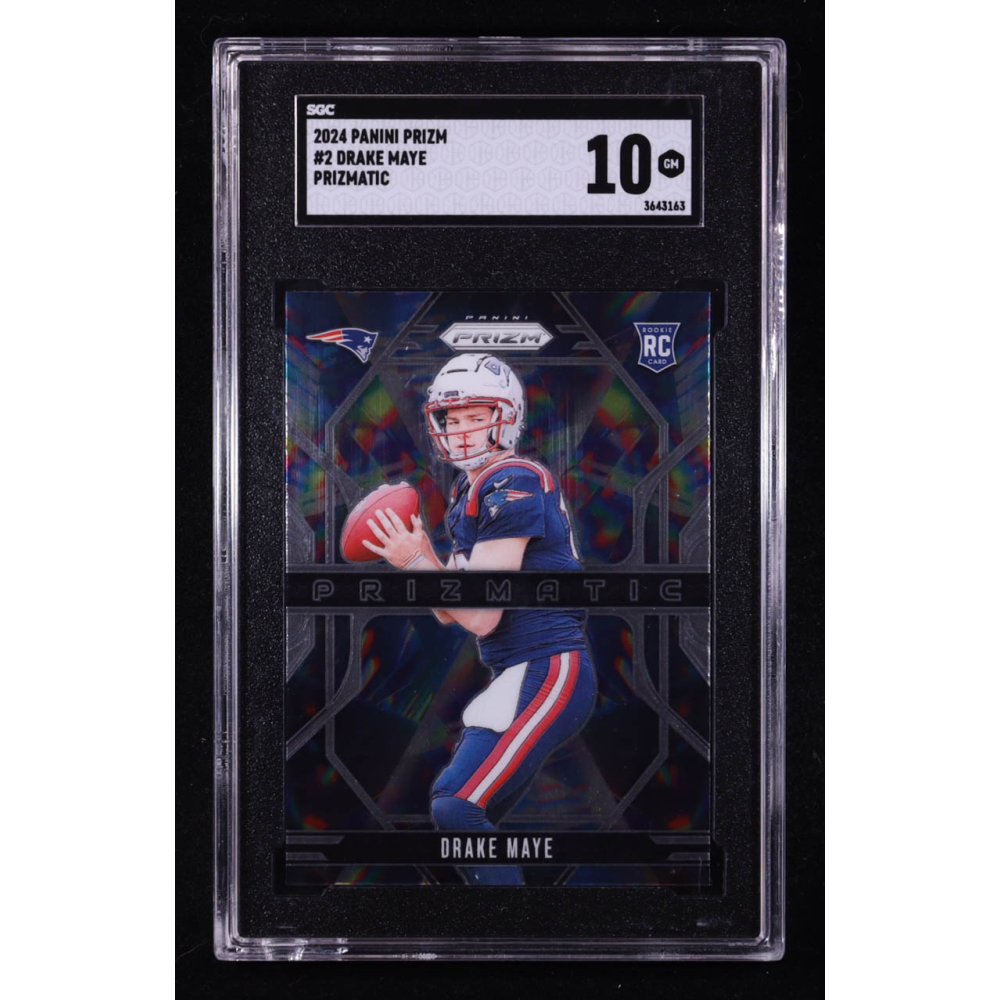 Drake Maye 2024 Panini Prizm Prizmatic #2 RC (SGC 10) at PristineAuction.com