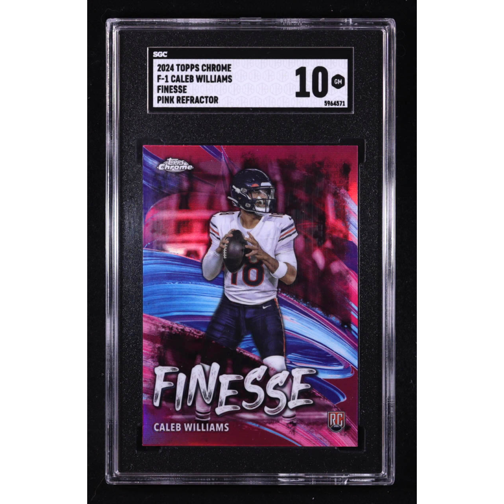 Caleb Williams 2024 Topps Chrome Finesse Pink Refractors #F1 RC (SGC 10) at PristineAuction.com
