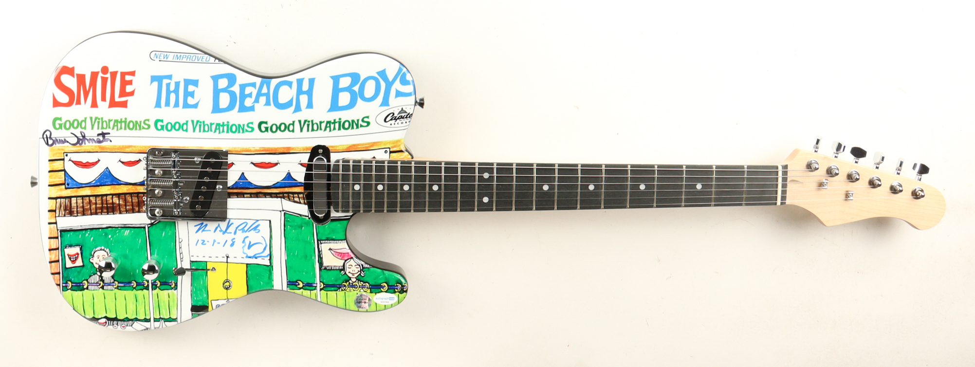 Bruce Johnston & Van Dyke Parks Signed Custom Electric Guitar (ACOA) at PristineAuction.com Bruce Johnston & Van Dyke Parks Signed Custom Electric Guitar (ACOA) at PristineAuction.com