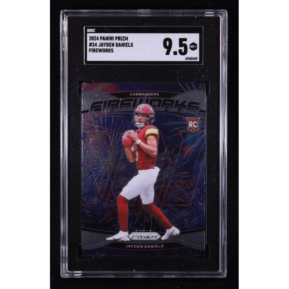 Jayden Daniels 2024 Panini Prizm Fireworks #24 RC (SGC 9.5) at PristineAuction.com