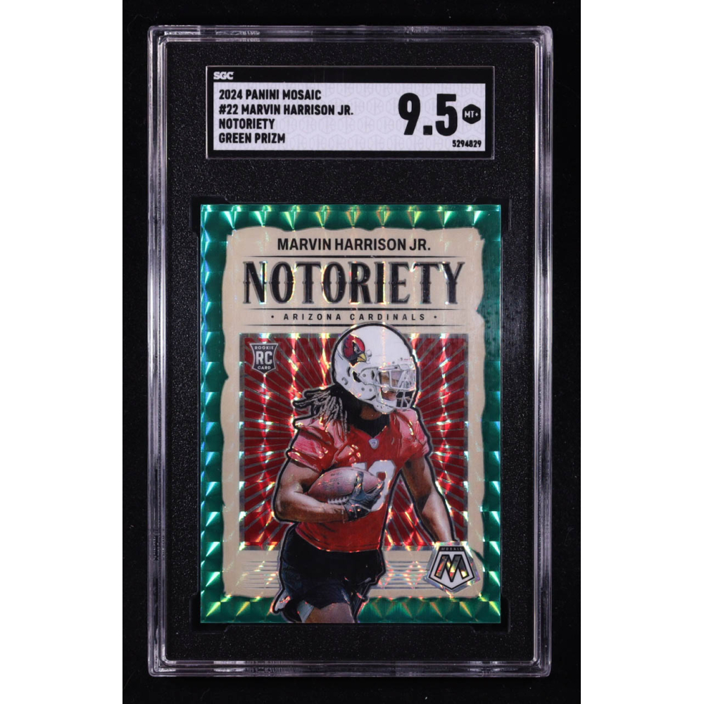 Marvin Harrison Jr. 2024 Panini Mosaic Notoriety Mosaic Green #22 RC (SGC 9.5) at PristineAuction.com