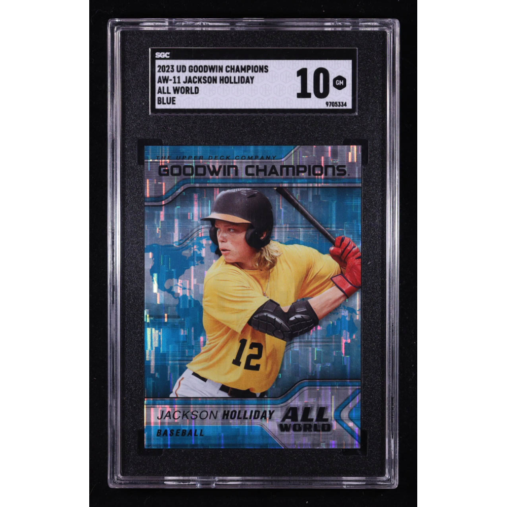 Jackson Holliday 2023 Upper Deck Goodwin Champions All-World Aqua #AW11 RC (SGC 10) at PristineAuction.com