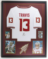 Jordan Travis Signed FSU Seminoles Custom Framed Jersey Display (JSA) at PristineAuction.com
