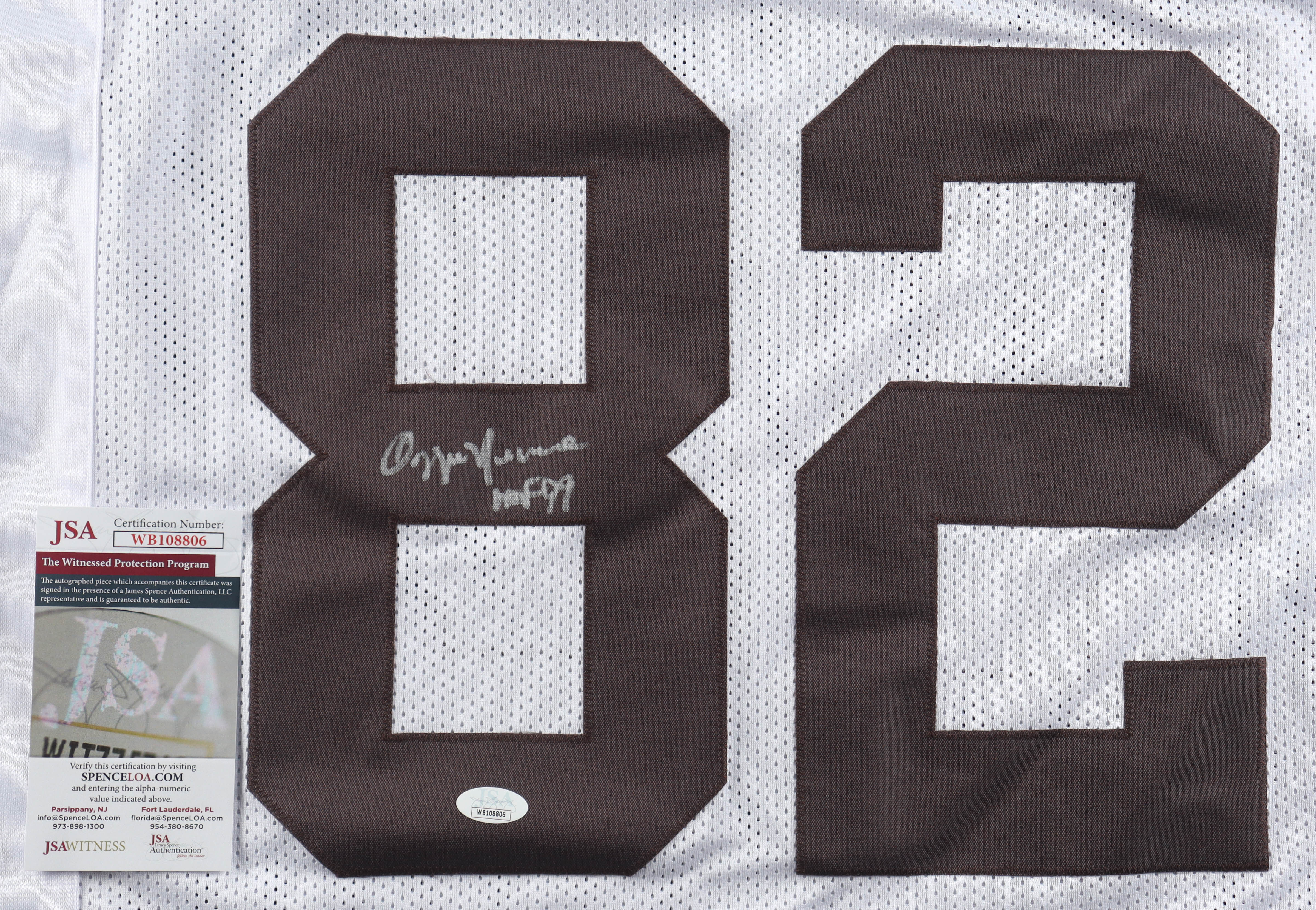 Ozzie Newsome Signed Jersey Inscribed "HOF 99" (JSA) at PristineAuction.com Ozzie Newsome Signed Jersey Inscribed "HOF 99" (JSA) at PristineAuction.com