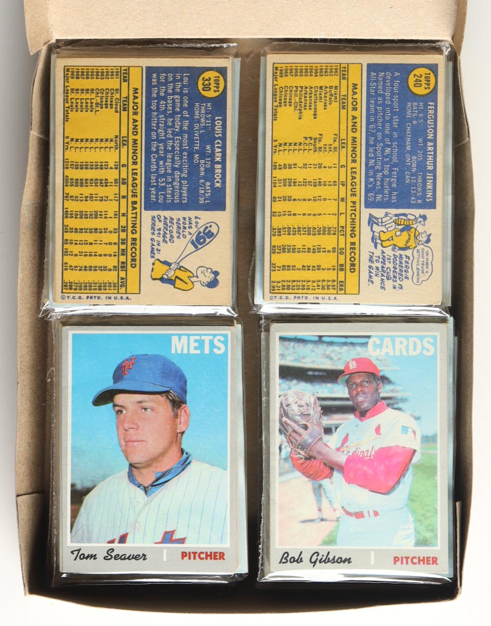 1970 Topps Baseball Cello Fun Pack Vending Box with (20) Packs at PristineAuction.com 1970 Topps Baseball Cello Fun Pack Vending Box with (20) Packs at PristineAuction.com
