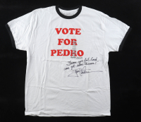 Jon Heder Signed "Vote For Pedro" T-Shirt Inscribed "Tina You Fat Lard Come Get Some Dinner!" (DA) at PristineAuction.com