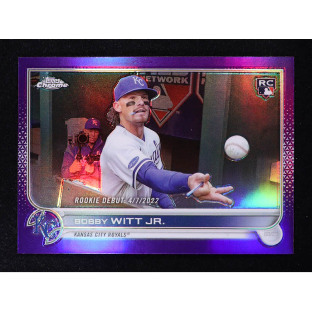 Bobby Witt Jr. 2022 Topps Chrome Update Purple Refractors #USC176 RC at PristineAuction.com