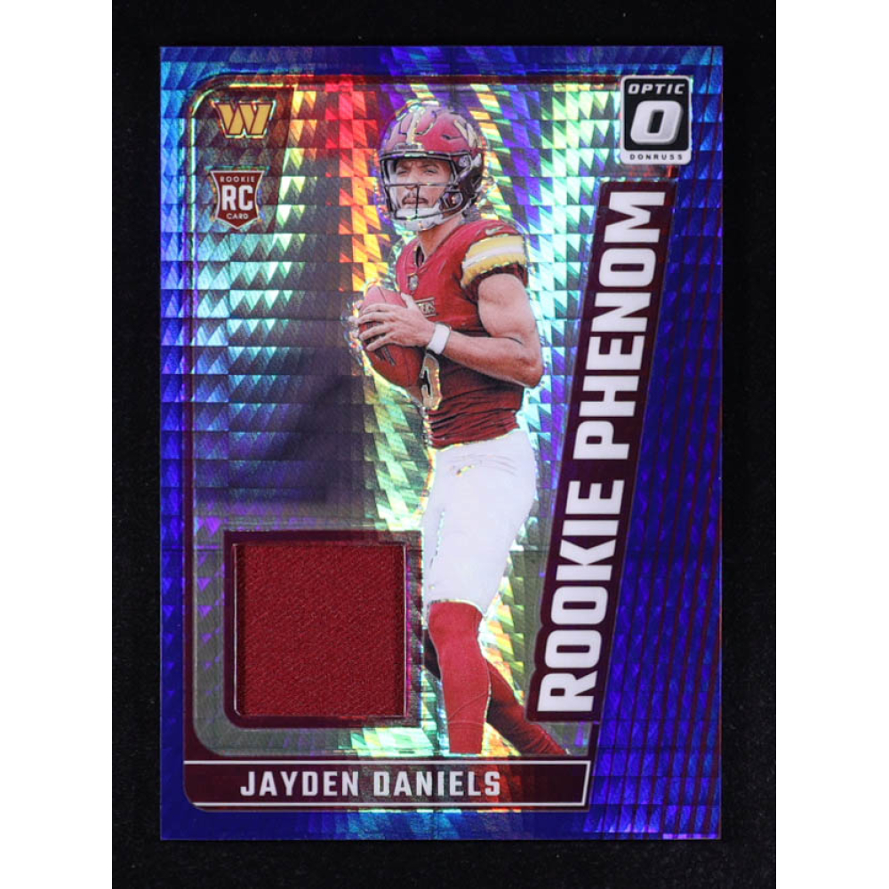 Jayden Daniels 2024 Donruss Optic Rookie Phenoms Blue Hyper #17 RC at PristineAuction.com
