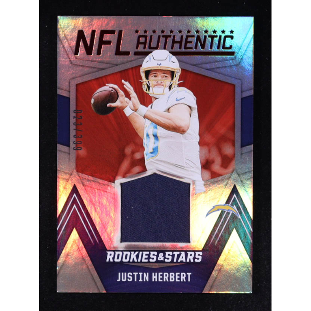 Justin Herbert 2023 Rookies and Stars NFL Authentic Jerseys Longevity #16 #023/399 at PristineAuction.com