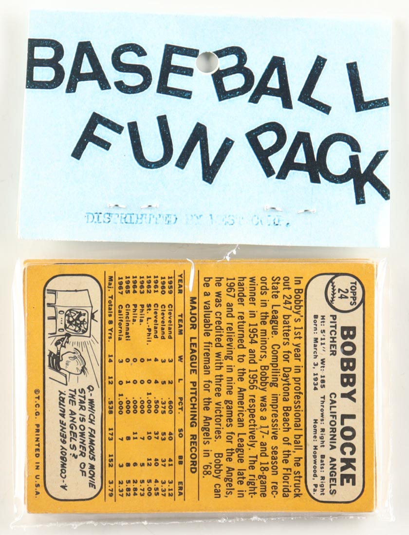 1968 Topps Baseball Card Fun Pack with (10) Cards at PristineAuction.com 1968 Topps Baseball Card Fun Pack with (10) Cards at PristineAuction.com