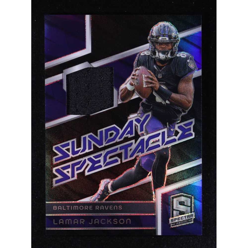 Lamar Jackson 2024 Panini Spectra Sunday Spectacle Materials #25 #20/99 at PristineAuction.com