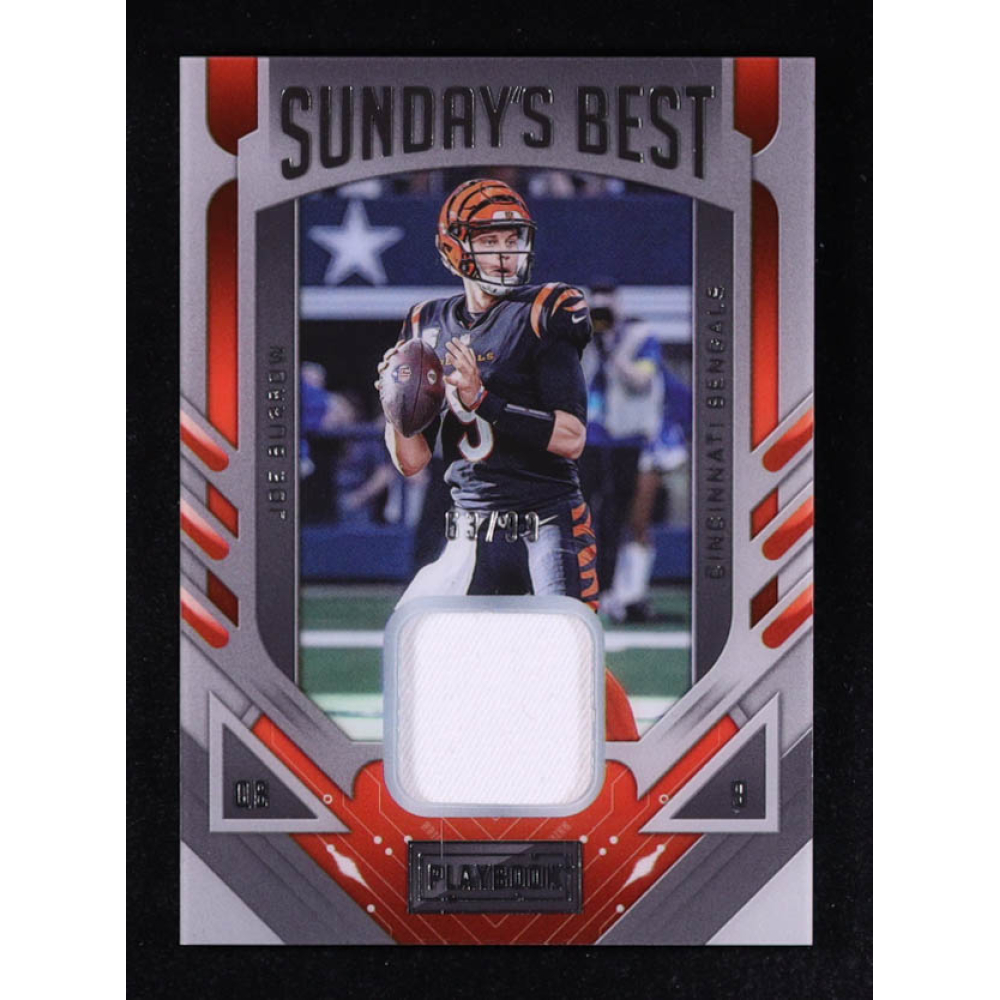 Joe Burrow 2022 Panini Playbook Sundays Best Materials #7 #63/99 at PristineAuction.com
