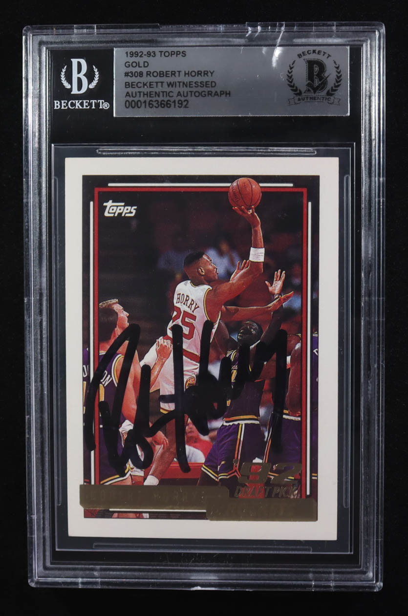 Robert Horry Signed 1992-93 Topps Gold #308 RC (BGS) at PristineAuction.com Robert Horry Signed 1992-93 Topps Gold #308 RC (BGS) at PristineAuction.com