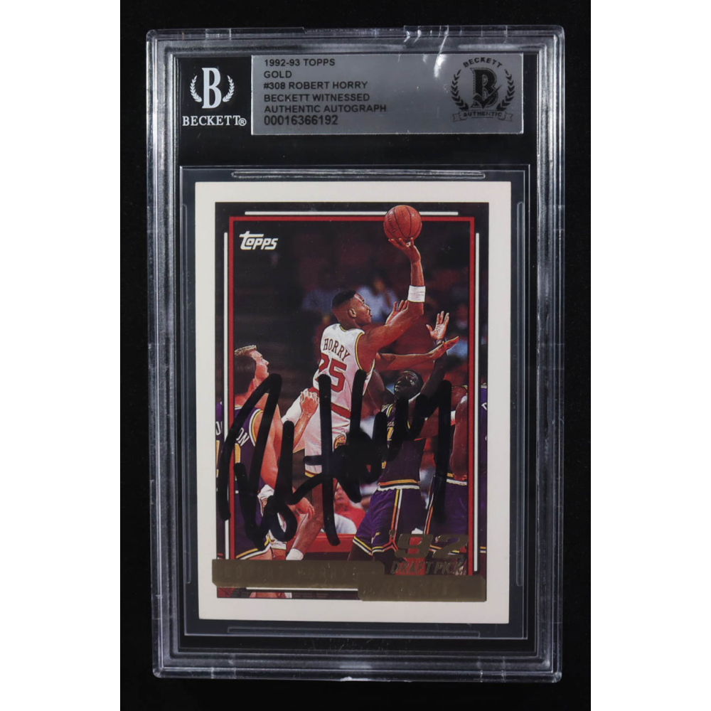 Robert Horry Signed 1992-93 Topps Gold #308 RC (BGS) at PristineAuction.com