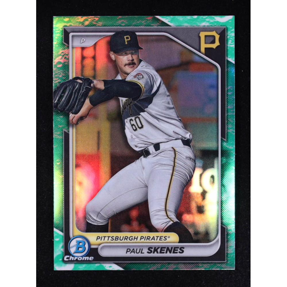 Paul Skenes 2024 Bowman Chrome Prospects Lunar Glow Refractors #BCP125 RC at PristineAuction.com