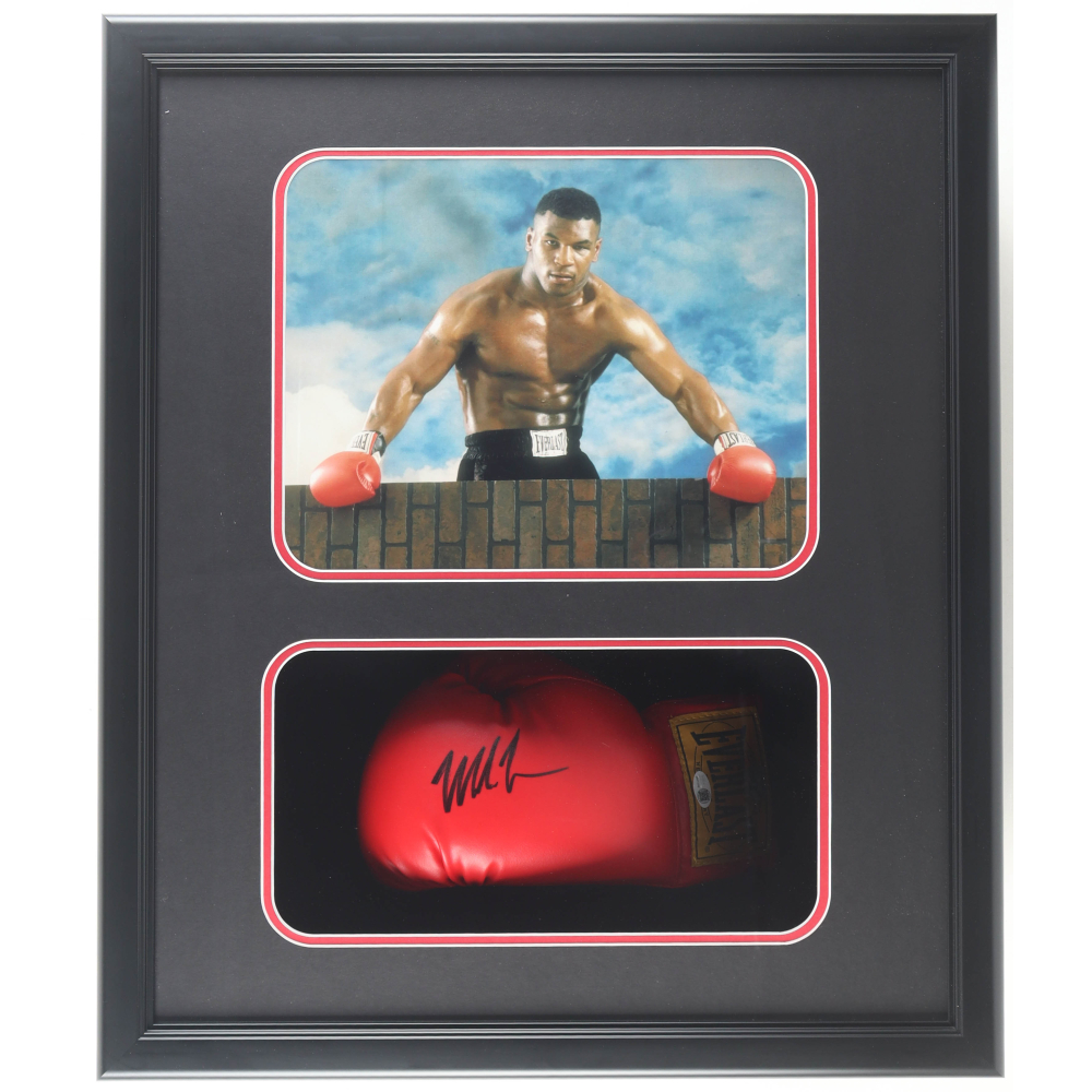 Mike Tyson Signed Boxing Glove Shadowbox Display (JSA & Tyson) at PristineAuction.com