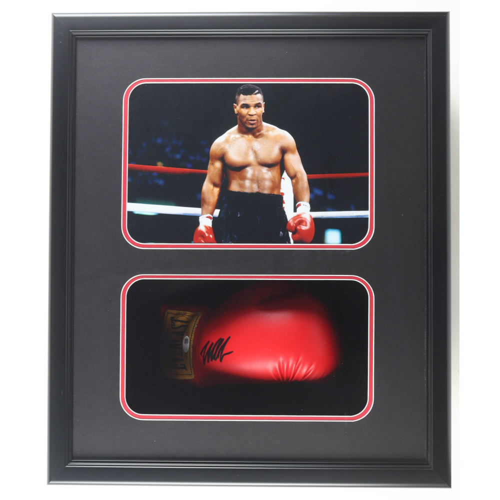 Mike Tyson Signed Boxing Glove Shadowbox Display (JSA & Tyson) at PristineAuction.com