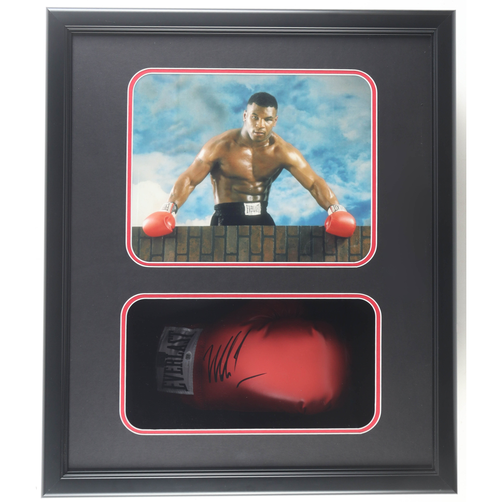 Mike Tyson Signed Boxing Glove Shadowbox Display (JSA & Tyson) at PristineAuction.com