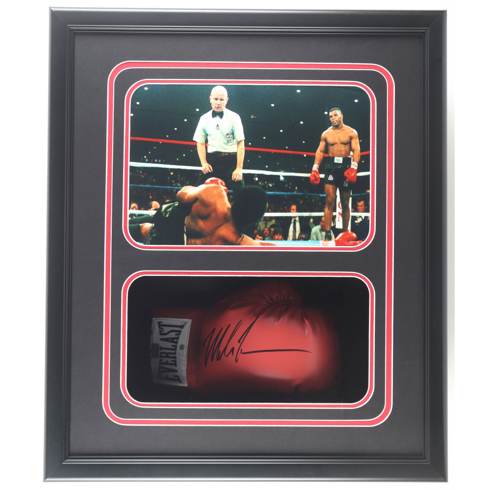 Mike Tyson Signed Boxing Glove Shadowbox Display (JSA & Tyson) at PristineAuction.com