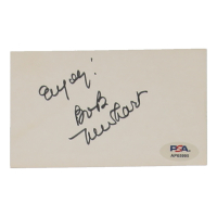 Bob Newhart Signed 3x5 Cut Inscribed "Enjoy!" (PSA) at PristineAuction.com