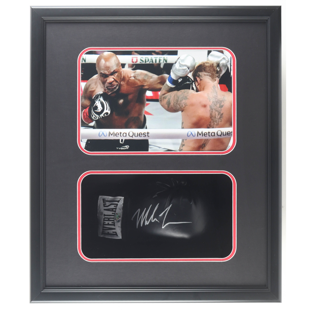 Mike Tyson Signed Boxing Glove Shadowbox Display (JSA & Tyson) at PristineAuction.com