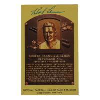 Bob Lemon Signed Hall of Fame Plaque Postcard (JSA) at PristineAuction.com