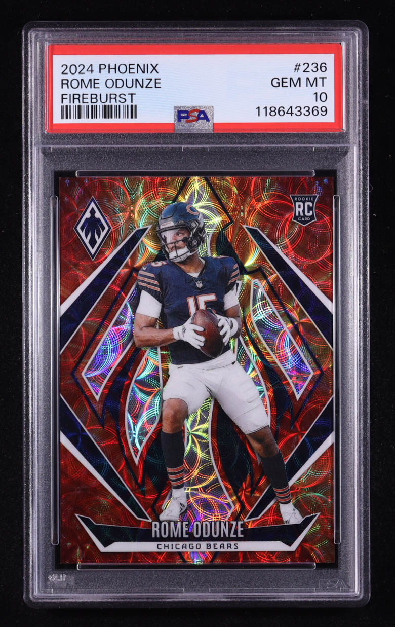 Rome Odunze 2024 Panini Phoenix FireBurst #236 RC #324/350 (PSA 10) at PristineAuction.com Rome Odunze 2024 Panini Phoenix FireBurst #236 RC #324/350 (PSA 10) at PristineAuction.com