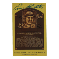 Enos Slaughter Signed Hall of Fame Plaque Postcard (JSA) at PristineAuction.com