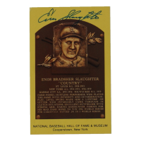 Enos Slaughter Signed Hall of Fame Plaque Postcard (JSA) at PristineAuction.com
