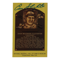 Enos Slaughter Signed Hall of Fame Plaque Postcard (JSA) at PristineAuction.com